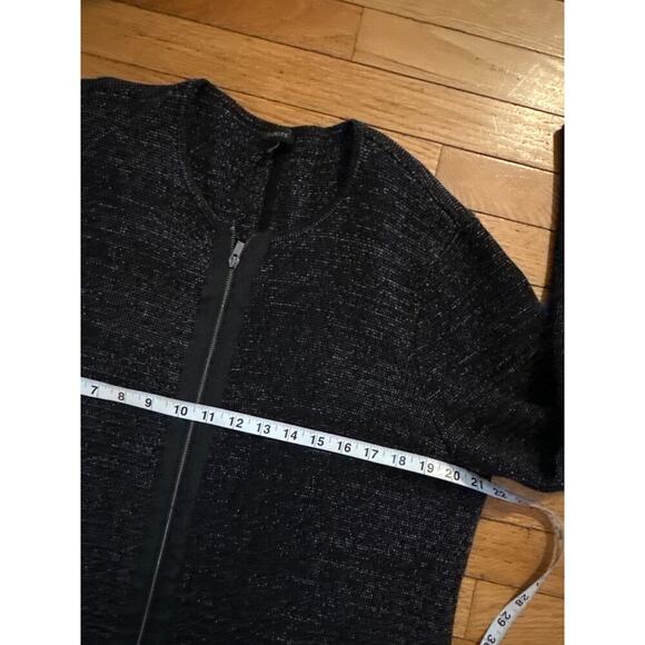Talbots Black Zip Front Cardigan Sweater Jacket Women’s XL Long Sleeve - Picture 4 of 6